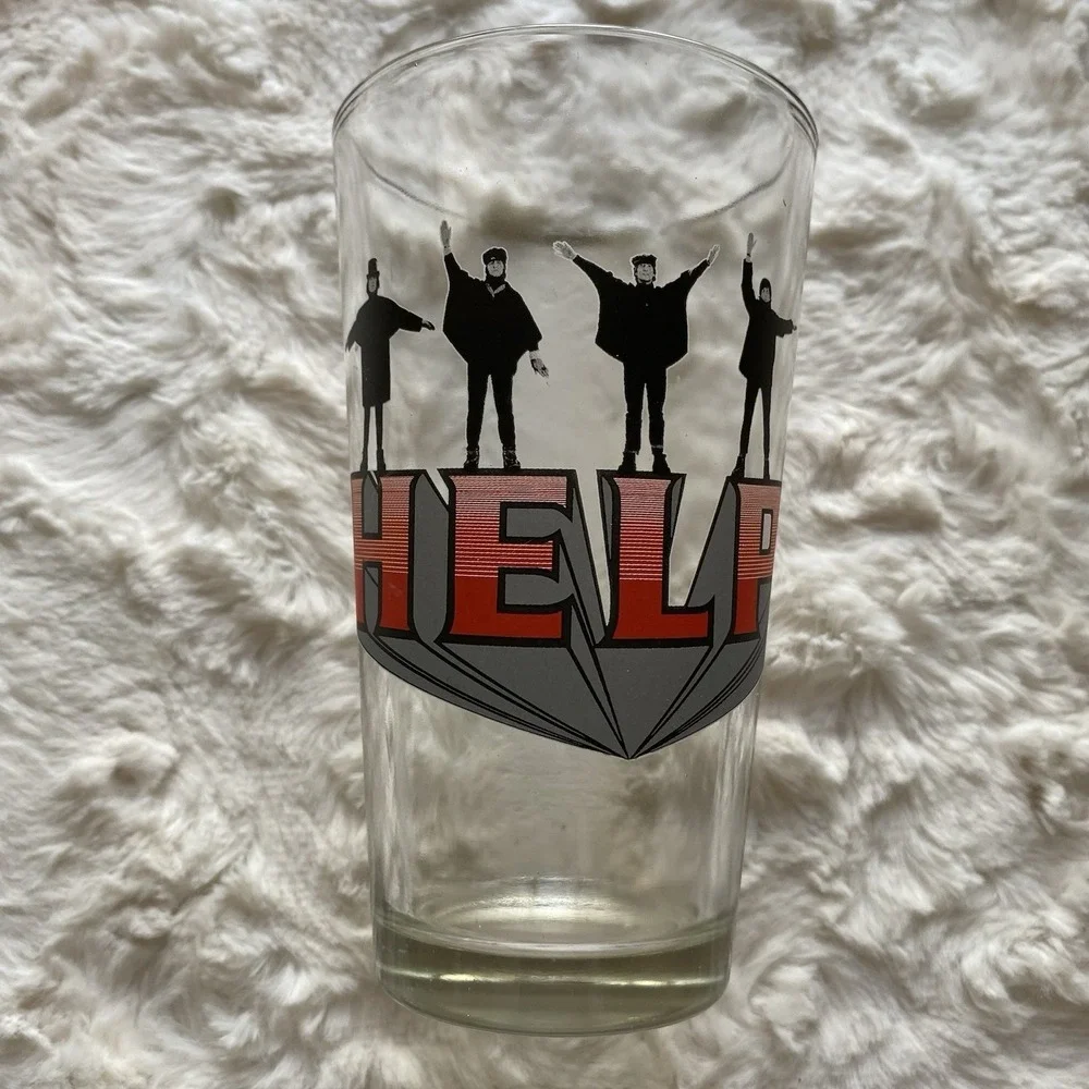 Beatles Glasses 16 oz Tumblers Glasses‎ Cups Set Of 2 Help & A Hard Days Night